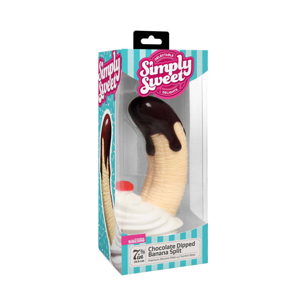 Simply Sweet Chocolate Dipped Banana Split Premium Silicone Dildo