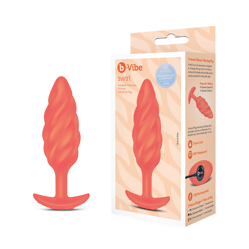 b-Vibe Swirl Texture Plug - Orange