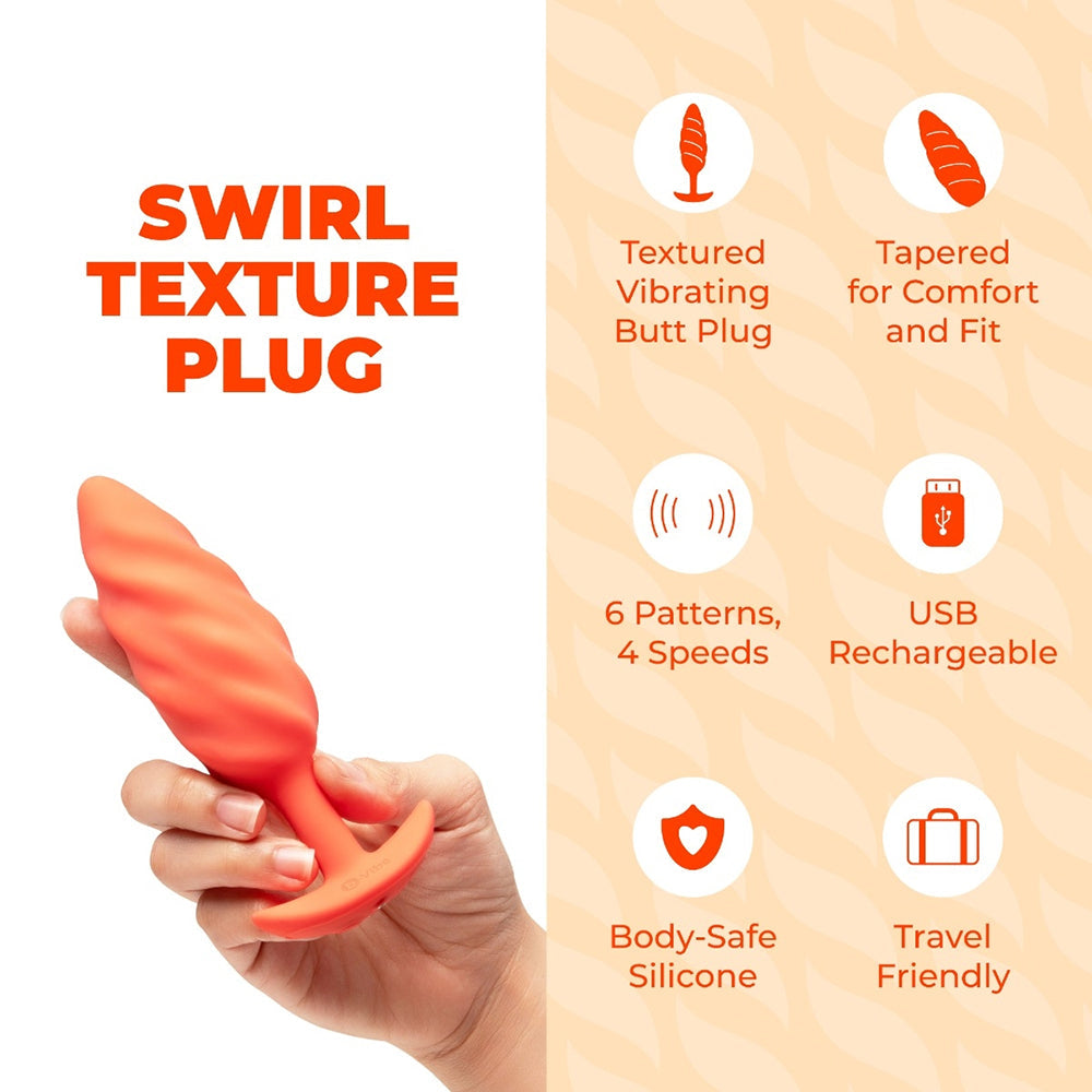 b-Vibe Swirl Texture Plug - Orange