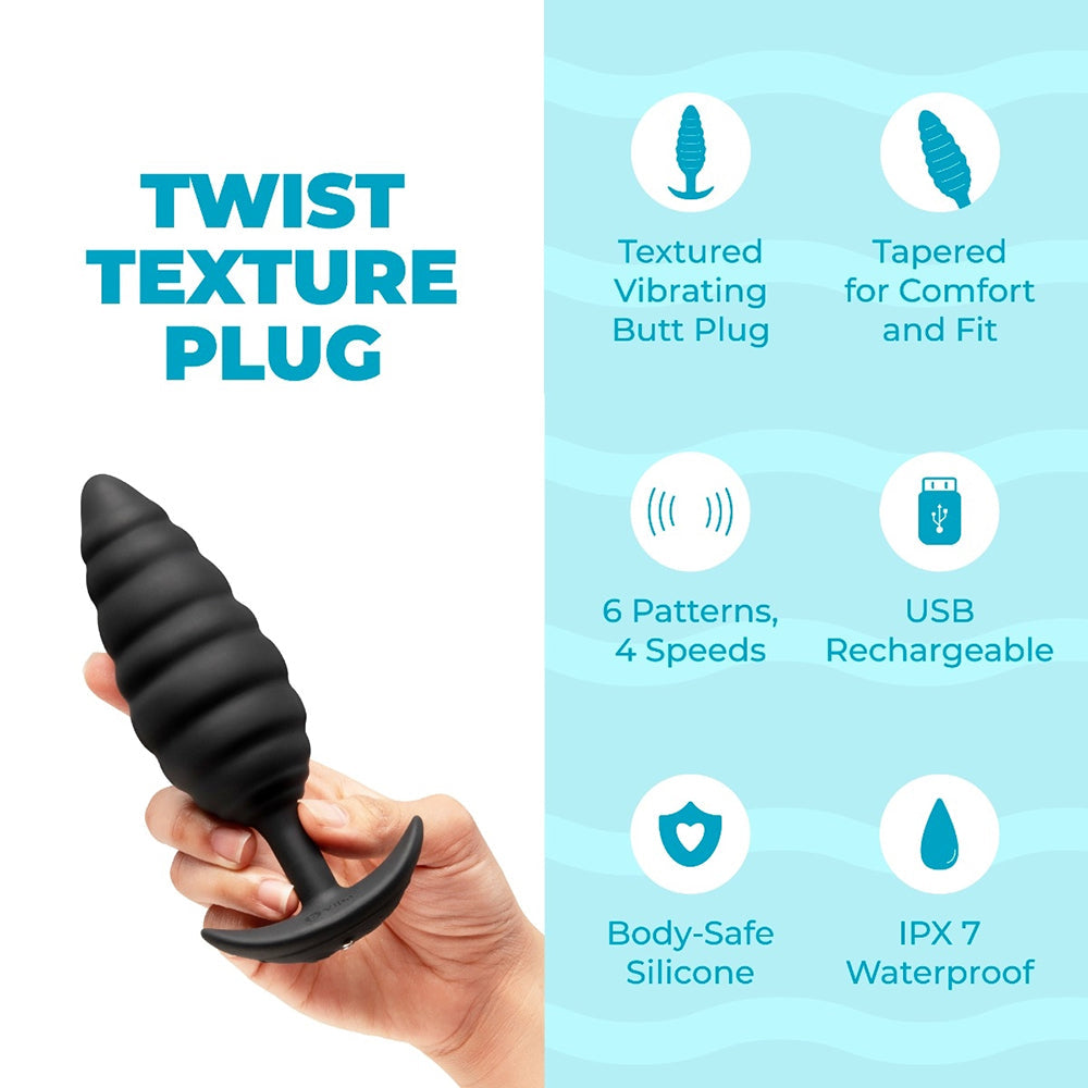 b-Vibe Twist Texture Plug - Black