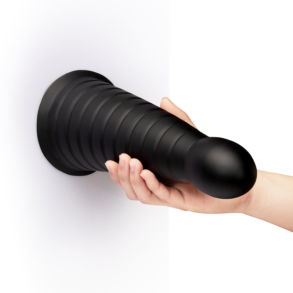b-Vibe Cone 10 Inch Tapered & Ribbed XXL Dildo with Suction Cup