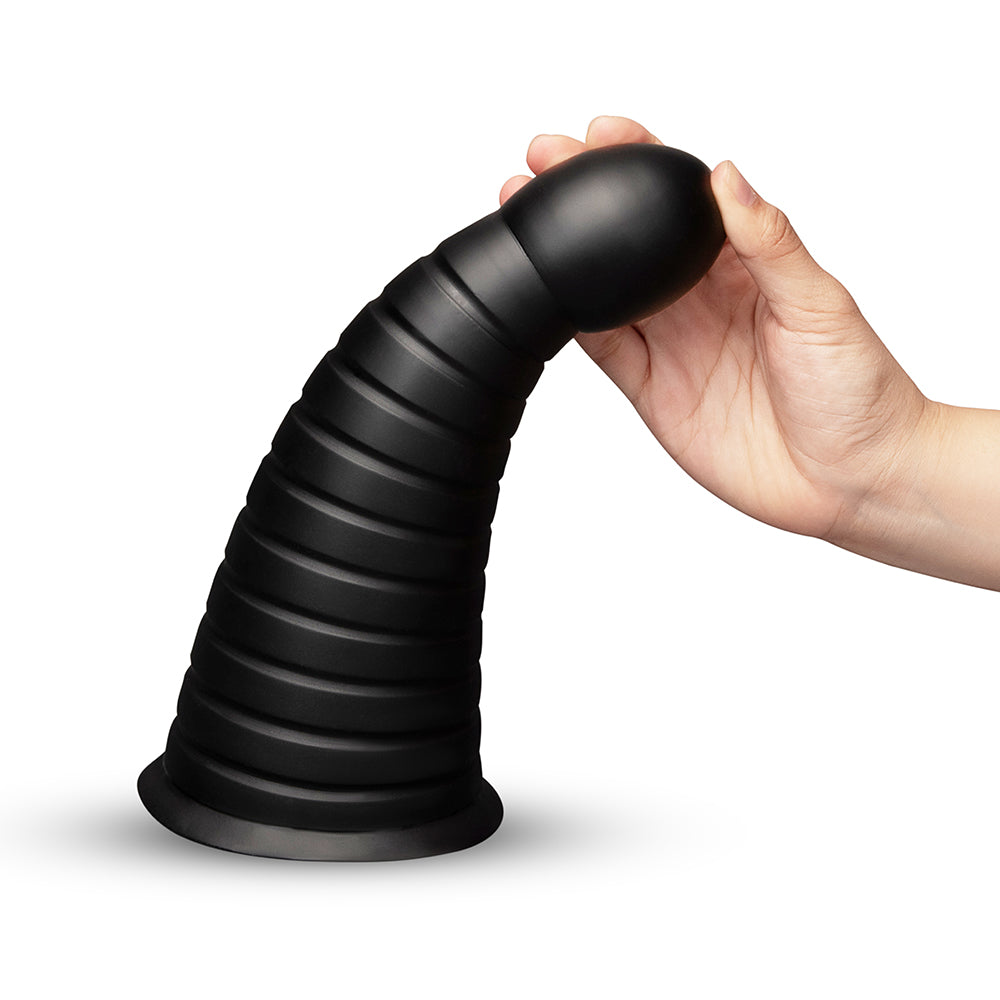 b-Vibe Cone 10 Inch Tapered & Ribbed XXL Dildo with Suction Cup