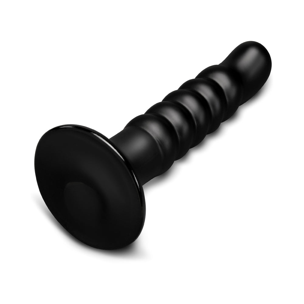 b-Vibe Krush 9.5 Inch Curved & Ribbed XXL Dildo with Suction Cup