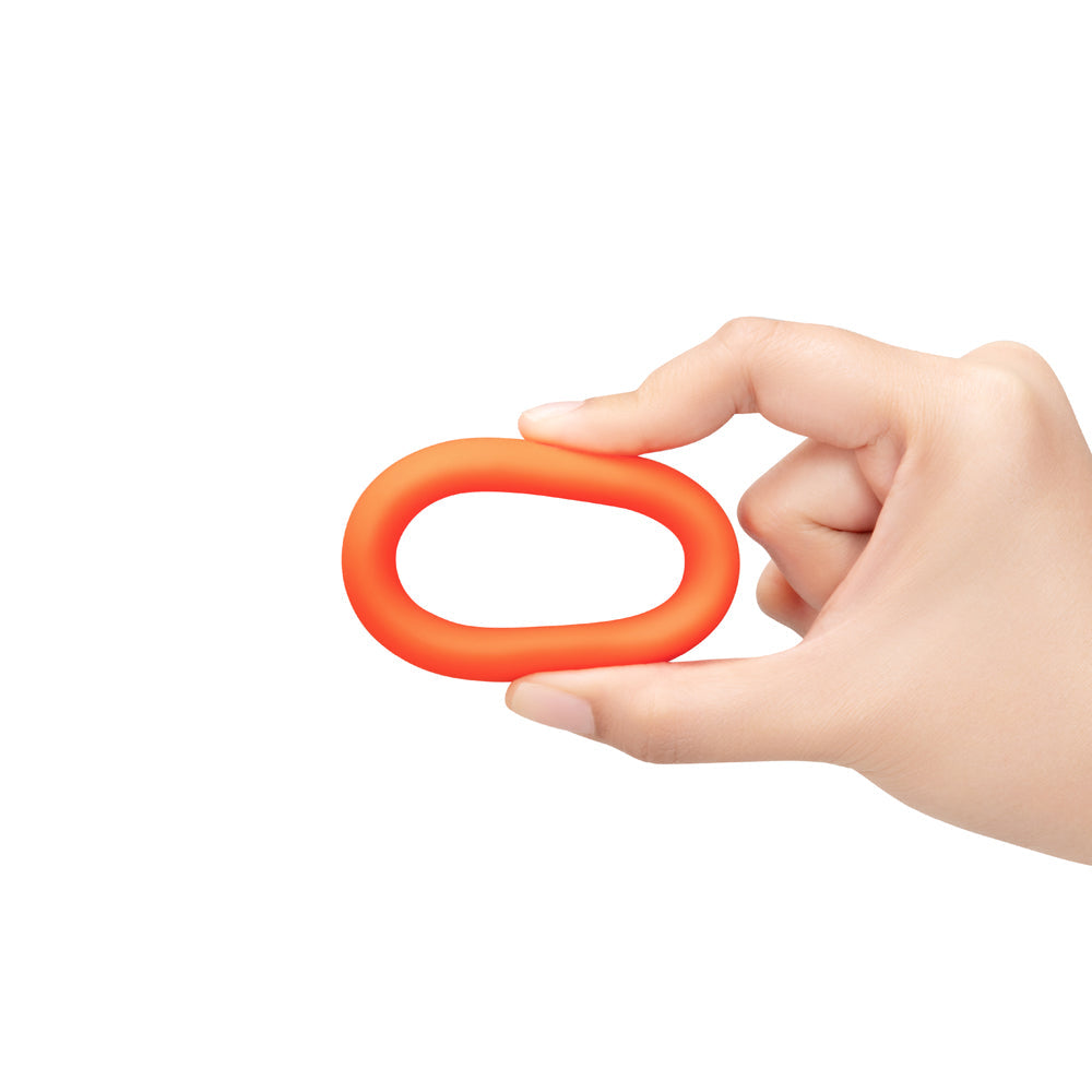 b-Vibe Snug Ring 40 mm Soft Stretch Silicone Secure Fit Cock Ring - Orange