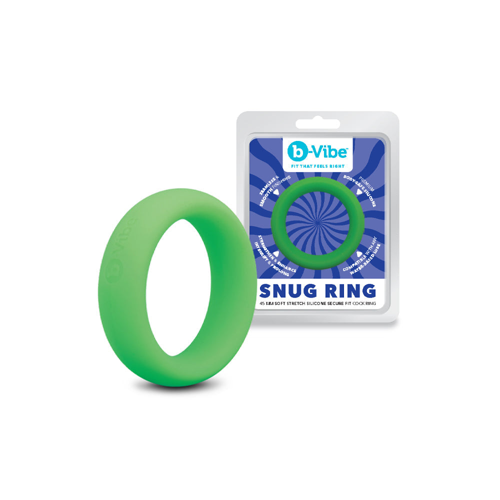 b-Vibe Snug Ring 45 mm Soft Stretch Silicone Secure Fit Cock Ring - Green