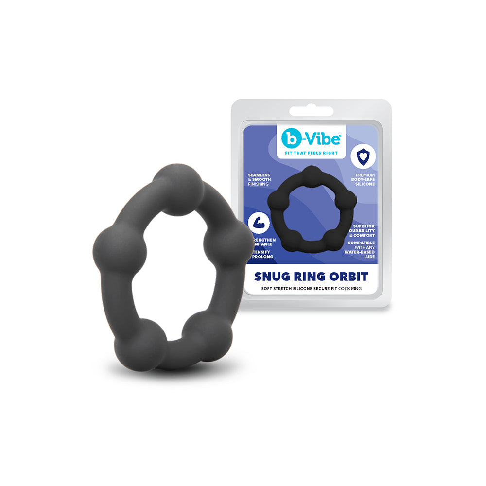 b-Vibe Snug Ring Orbit Soft Stretch Silicone Secure Fit Nubby Cock Ring