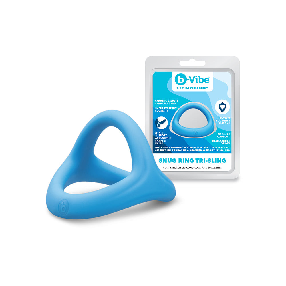 b-Vibe Snug Ring Tri-Sling Soft Stretch Silicone Cock-and-Ball Sling