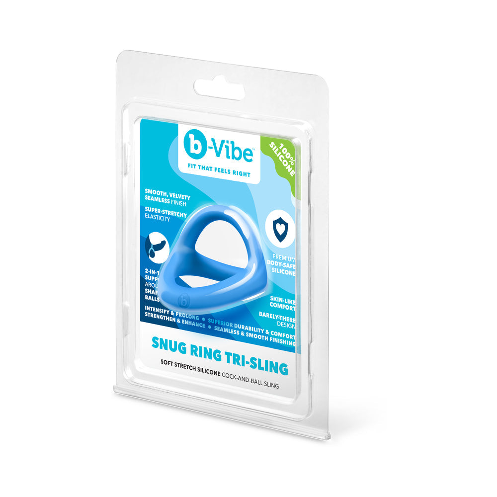 b-Vibe Snug Ring Tri-Sling Soft Stretch Silicone Cock-and-Ball Sling