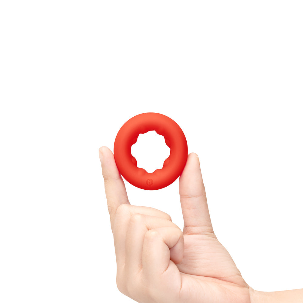 b-Vibe Flex Ring Grip Super Soft Silicone Secure Fit Cock Ring- Red