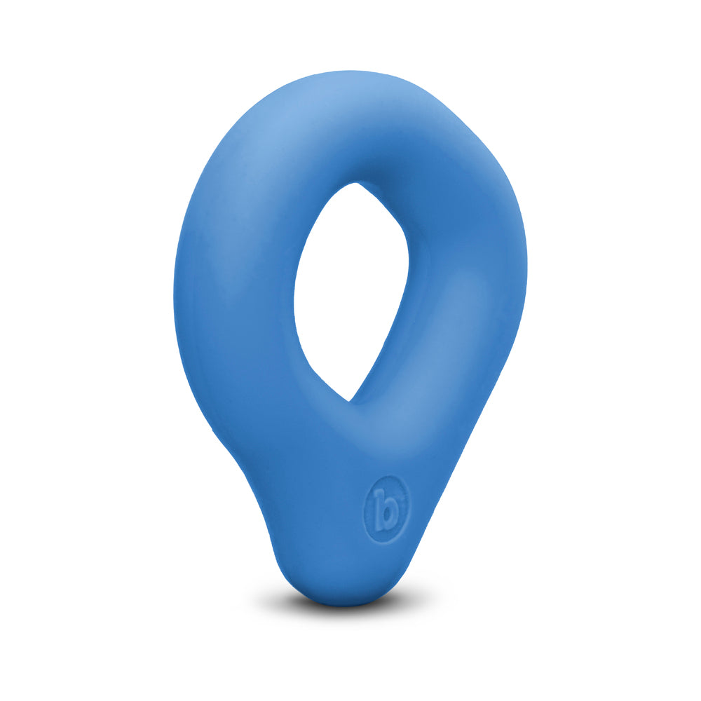b-Vibe Flex Ring Drip Super Soft Silicone Secure Fit Cock Ring - Blue