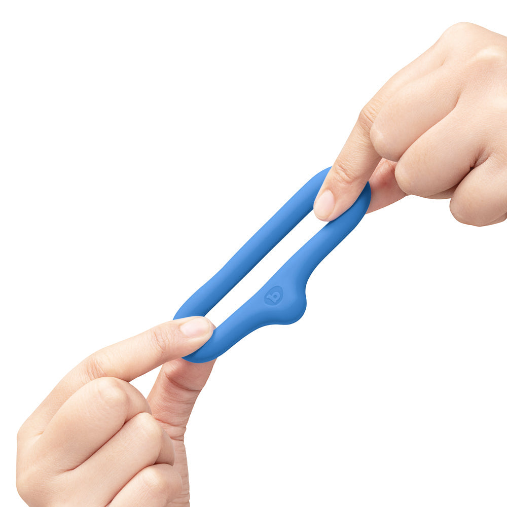b-Vibe Flex Ring Drip Super Soft Silicone Secure Fit Cock Ring - Blue