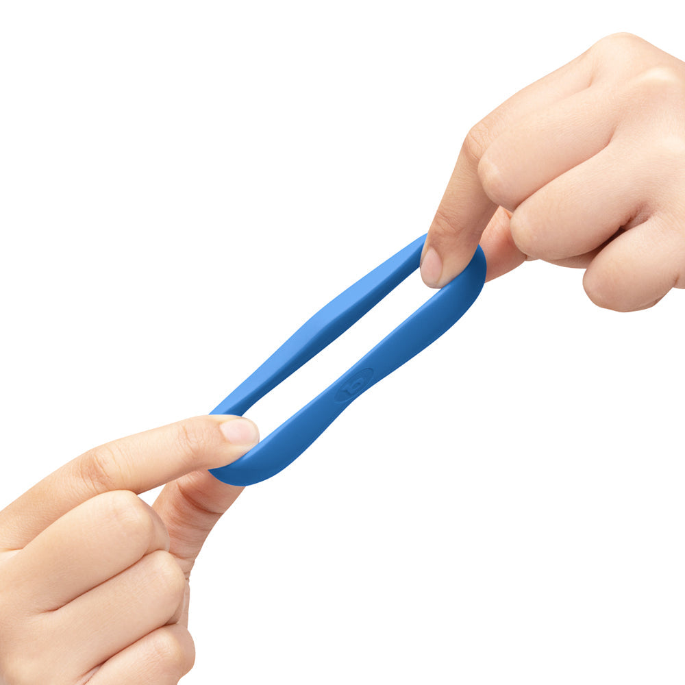 b-Vibe Flex Ring Delta Super Soft Silicone Secure Fit Cock Ring - Blue