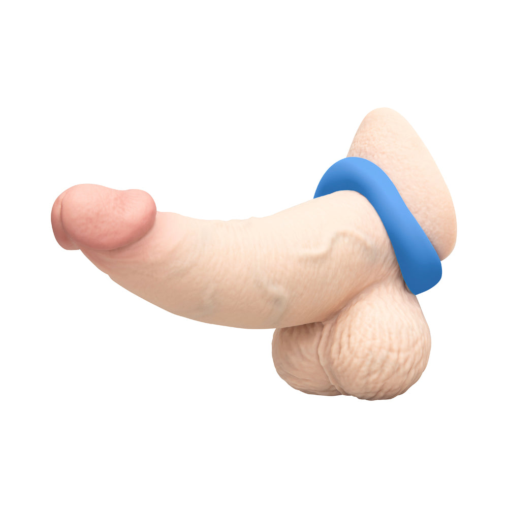 b-Vibe Flex Ring Delta Super Soft Silicone Secure Fit Cock Ring - Blue