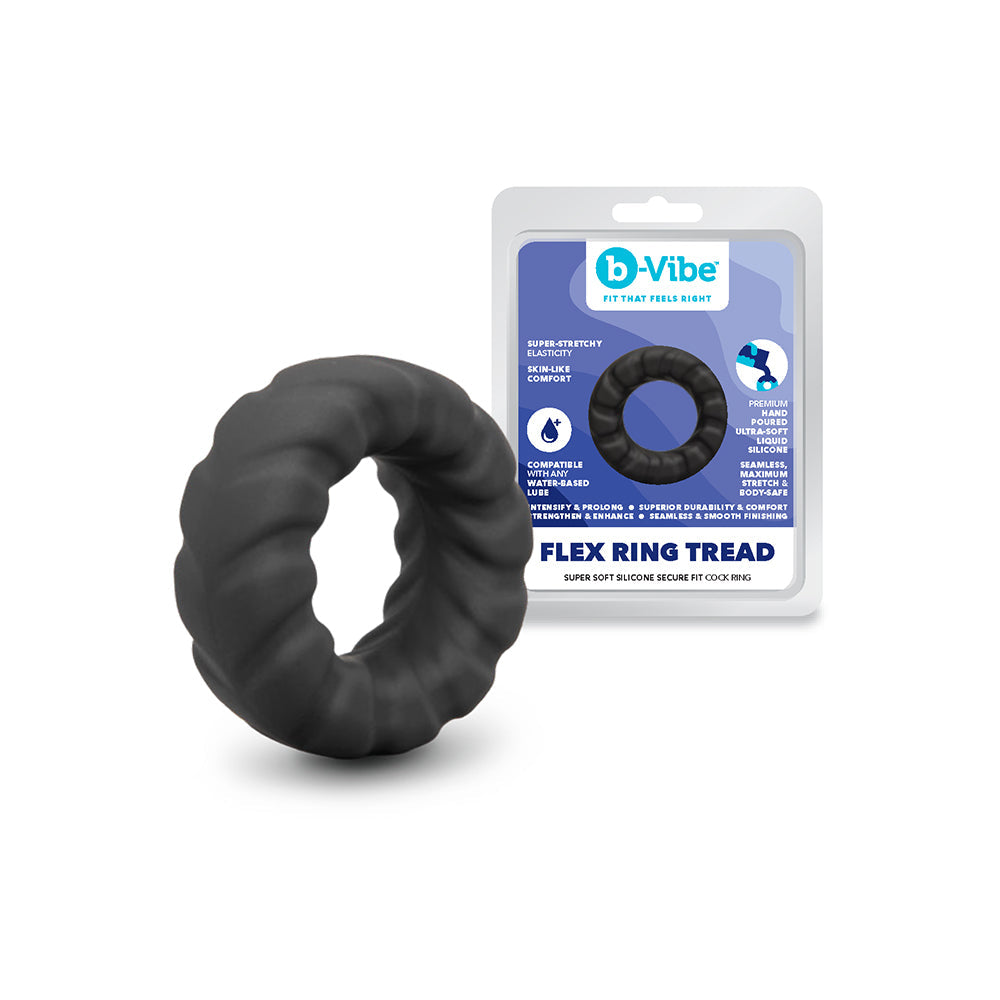 b-Vibe Flex Ring Tread Super Soft Silicone Secure Fit Cock Ring