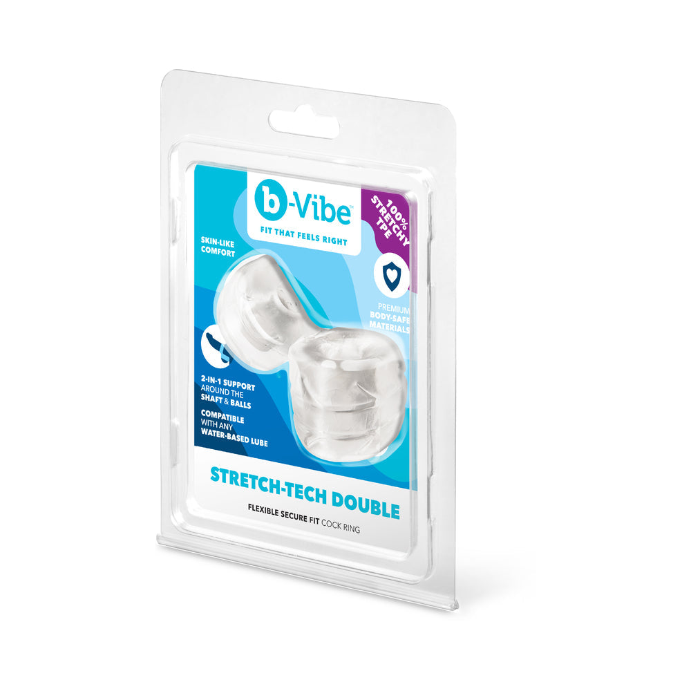 b-Vibe Stretch-Tech Double Barrel Flexible Secure Fit Cock Ring