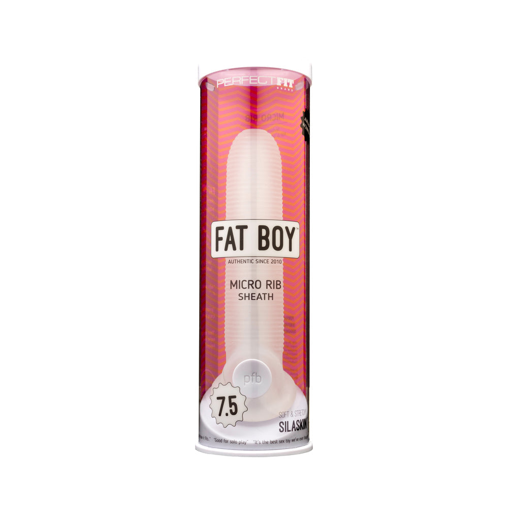 Perfect Fit Fat Boy Micro Ribbed Sheath 7.5" - Clear