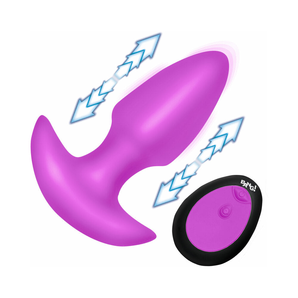 Bang! Thrusting & Vibrating Butt Plug - Purple