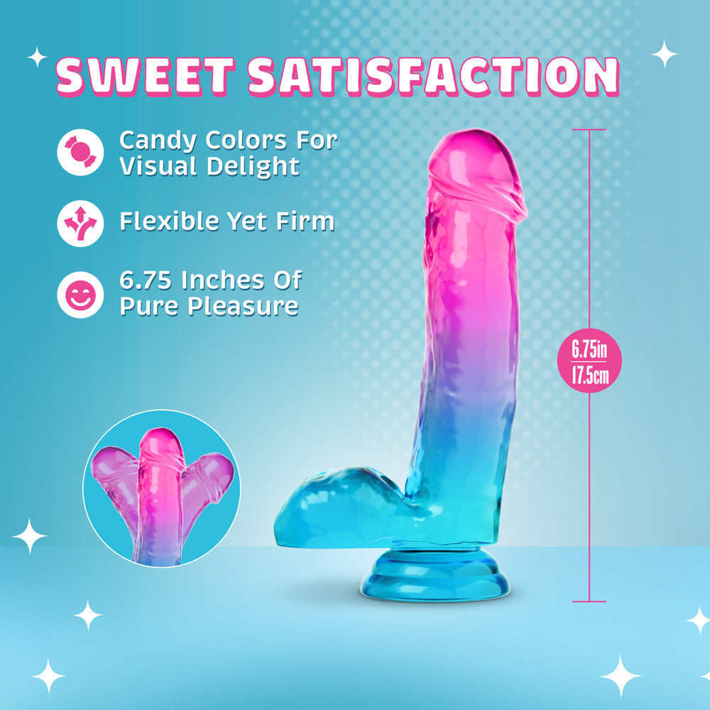 Blush B Yours Plus 6.75" Candy Colored Dildo - Multi Colors