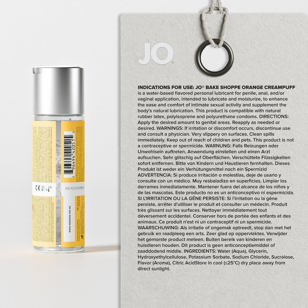 JO Bake Shoppe Orange Creampuff Lubricant - 2 oz