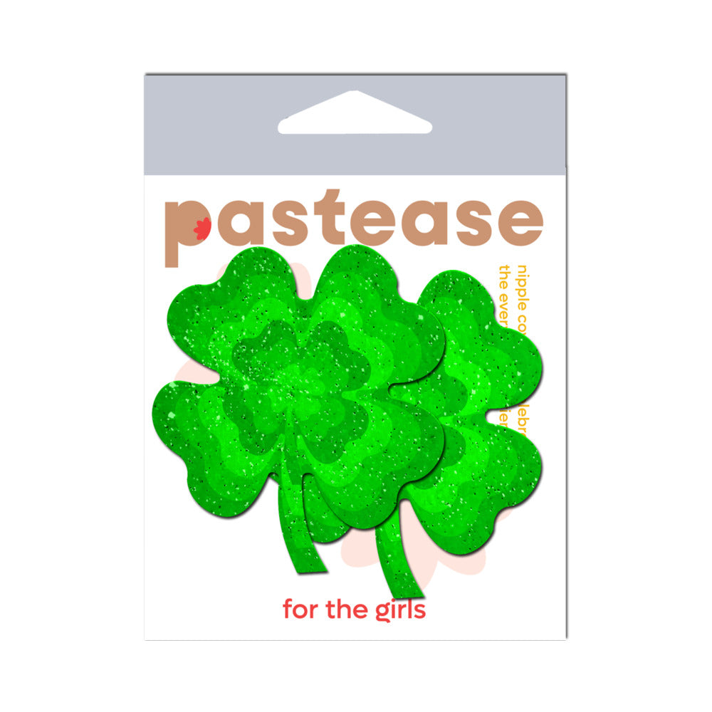 Pastease Four Leaf Clover Glitter Velvet Pumping Shamrock - Green O/S