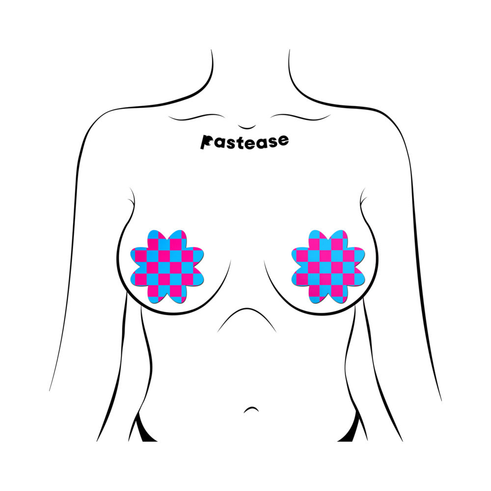 Pastease Neon Checkered Petal - Pink/Blue O/S