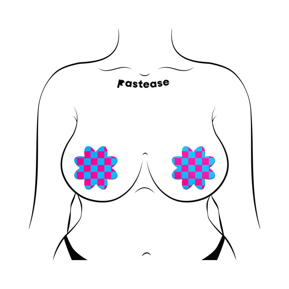 Pastease Neon Checkered Petal - Pink/Blue O/S