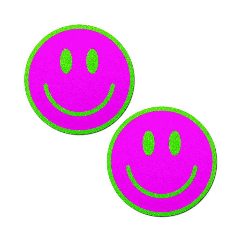 Pastease Neon Green Glow-in-the-Dark Smiley Face - Pink O/S