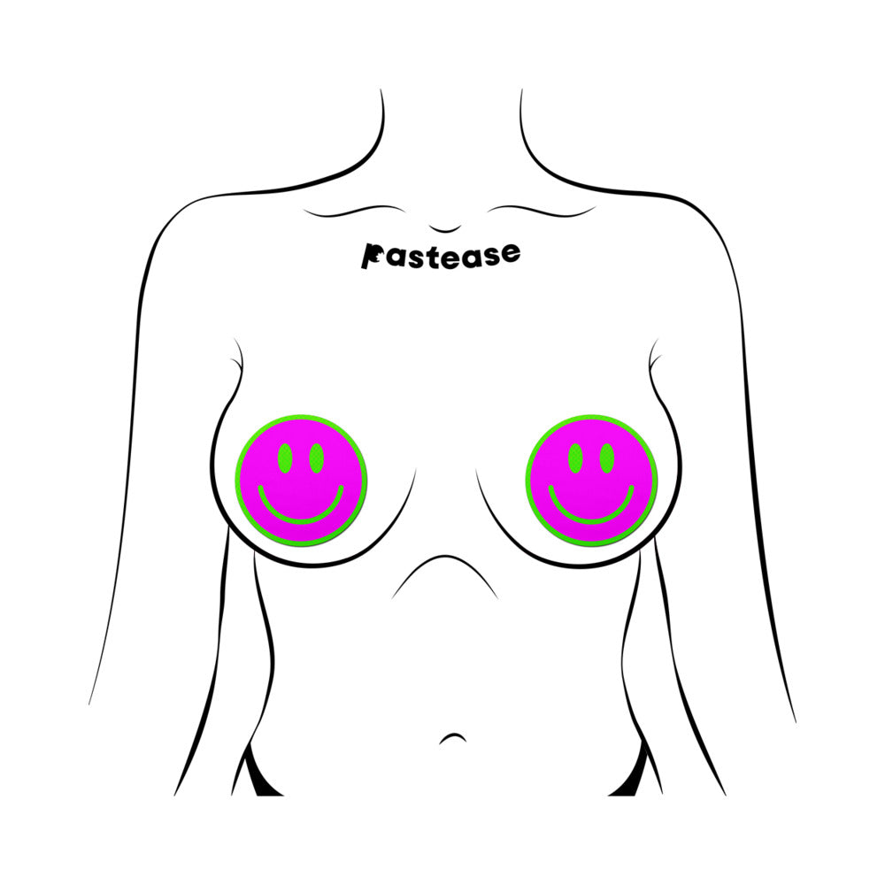 Pastease Neon Green Glow-in-the-Dark Smiley Face - Pink O/S