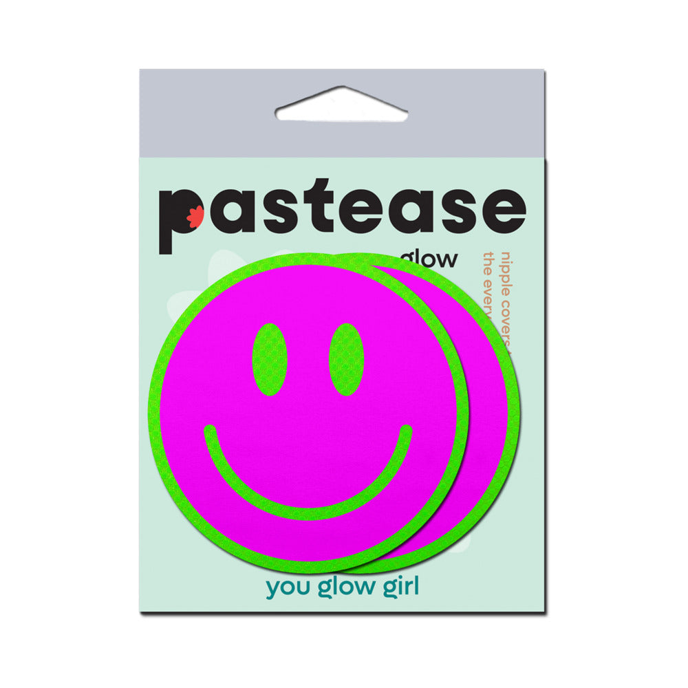 Pastease Neon Green Glow-in-the-Dark Smiley Face - Pink O/S