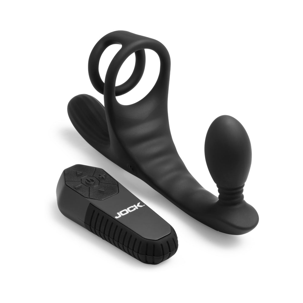 Curve Toys Jock Enhancers Triple Rush Vibrating C-Ring & Anal Plug w/Remote