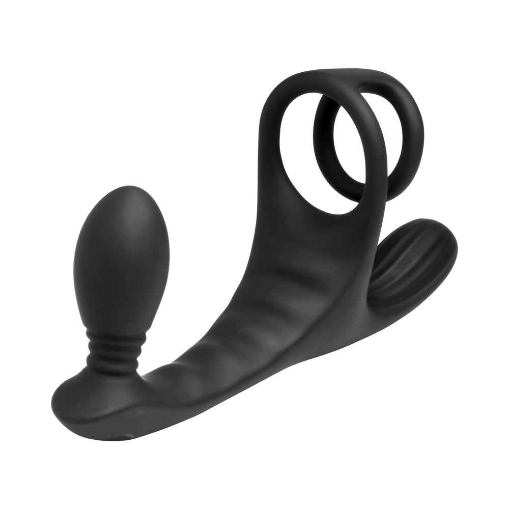Curve Toys Jock Enhancers Triple Rush Vibrating C-Ring & Anal Plug w/Remote