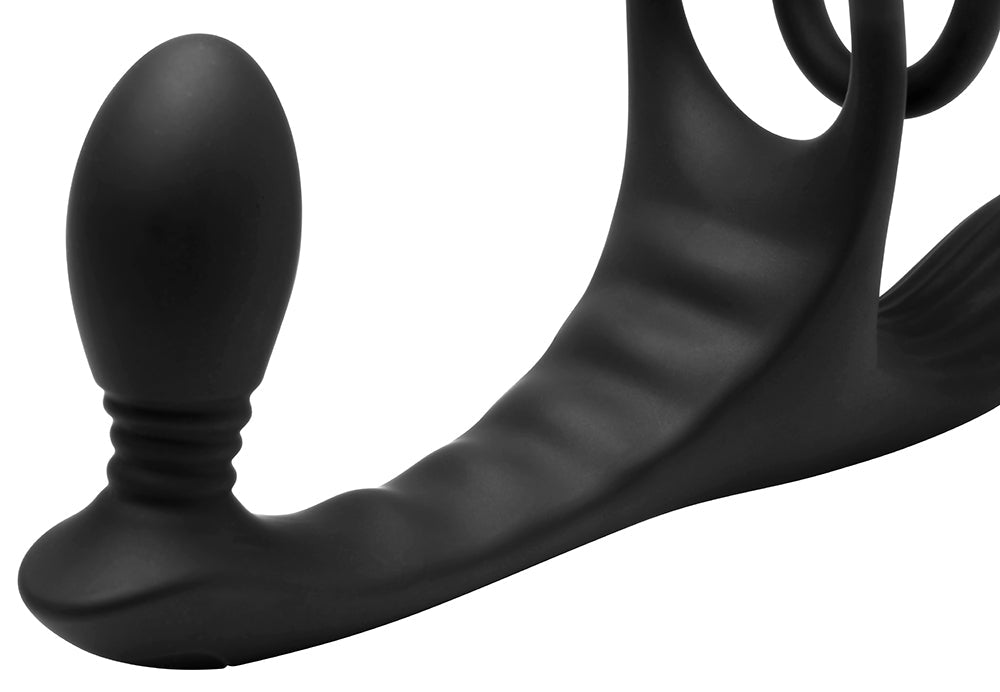 Curve Toys Jock Enhancers Triple Rush Vibrating C-Ring & Anal Plug w/Remote
