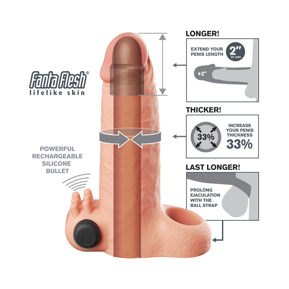 Fantasy X-Tensions Vibrating Real Feel 2" Extension - Light