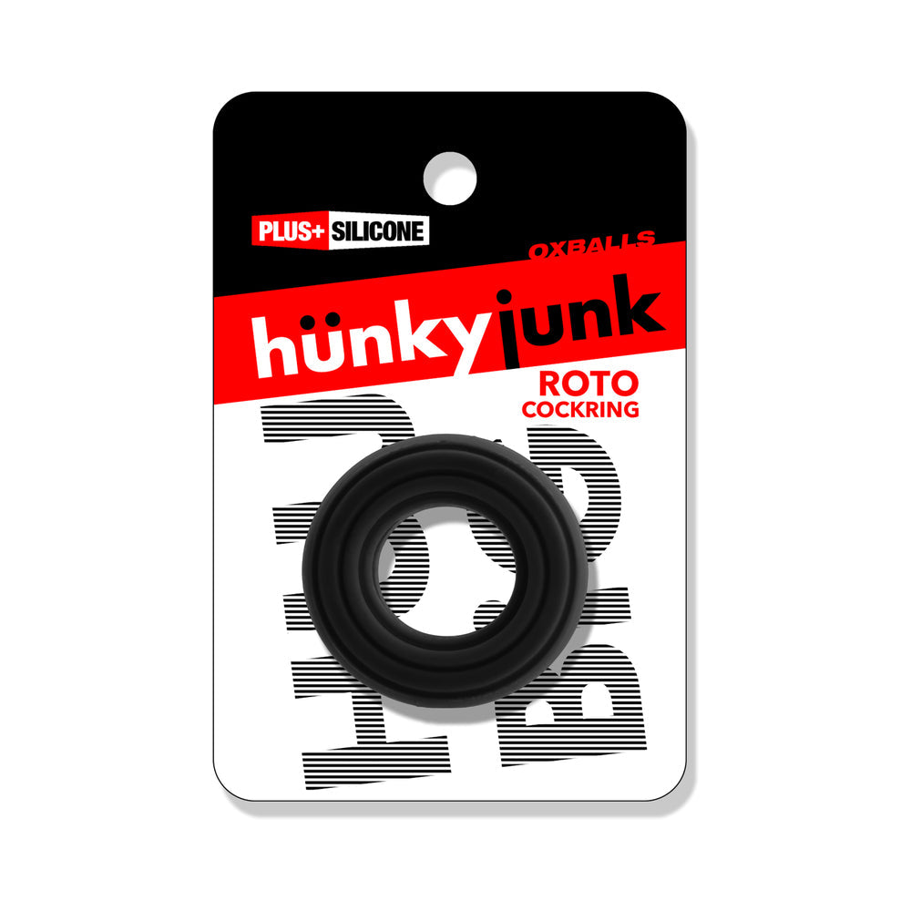 Hunky Junk Roto Cockring - Black Fog
