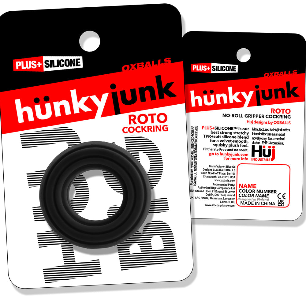 Hunky Junk Roto Cockring - Black Fog