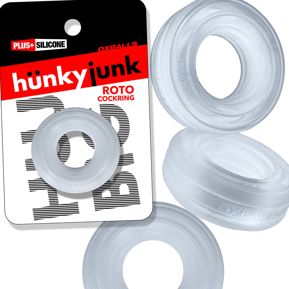 Hunky Junk Roto Cockring - Clear Steam