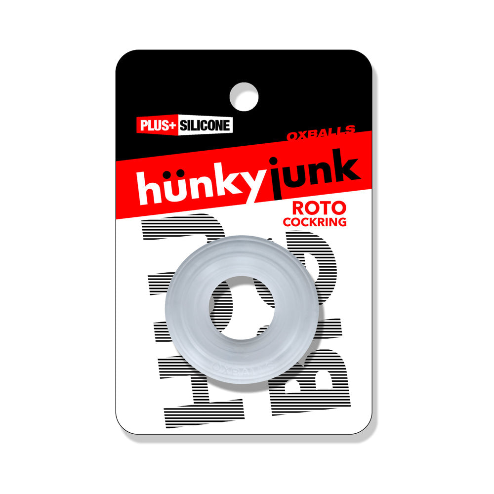 Hunky Junk Roto Cockring - Clear Steam