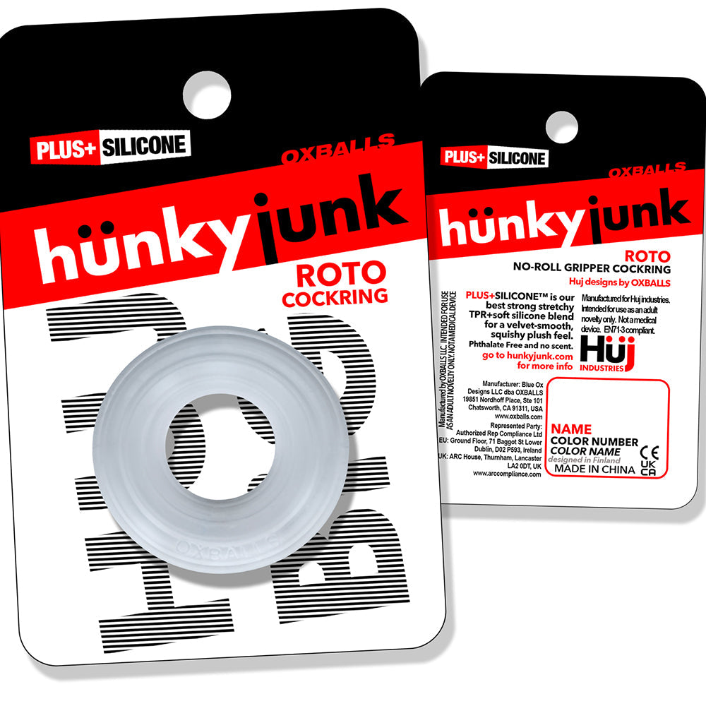 Hunky Junk Roto Cockring - Clear Steam
