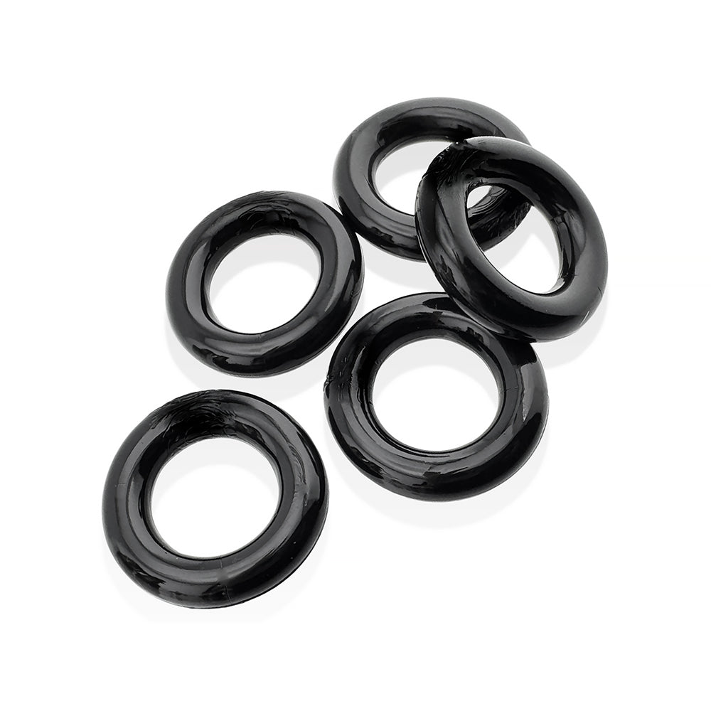 Hunky Junk Jacker 5 Pack Cockrings - Black