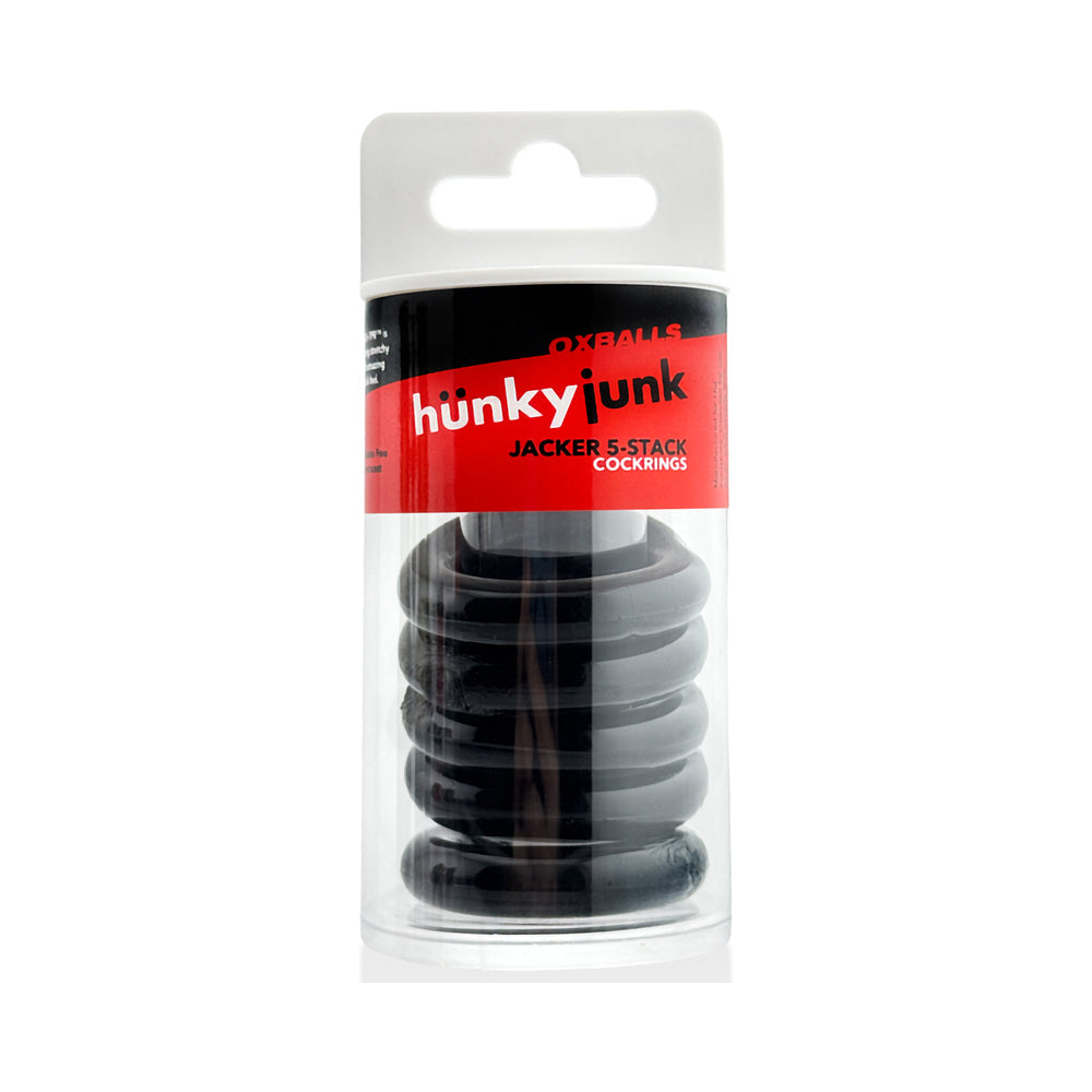Hunky Junk Jacker 5 Pack Cockrings - Black