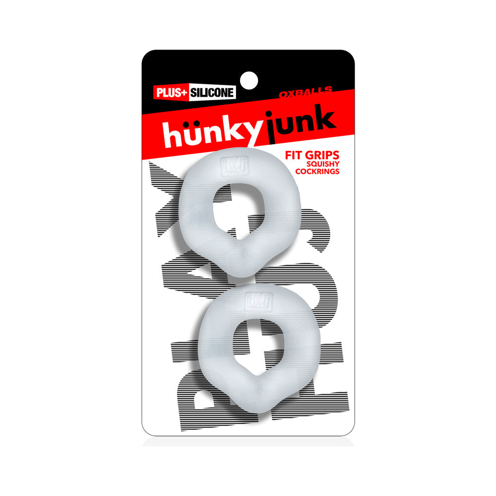 Hunky Junk Fit Grips 2 Pack Ergo-Fit Cockrings - Clear