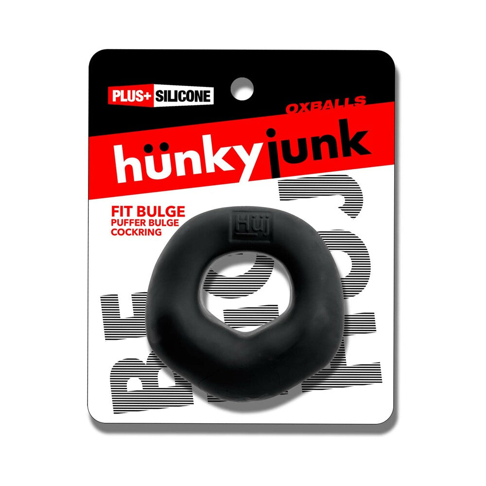 Hunky Junk Fit Bulge Hung-Style Cockring - Black Fog