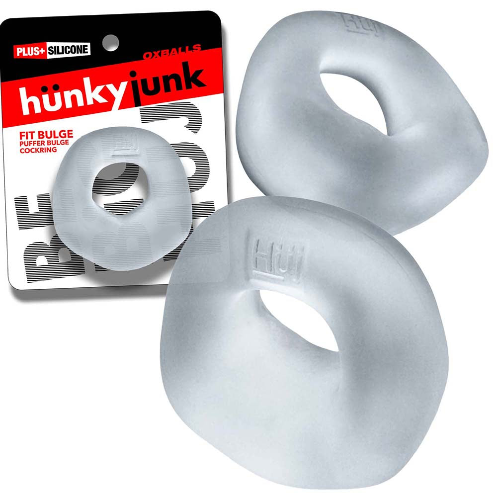 Hunky Junk Fit Bulge Hung-Style Cockring - Clear Steam