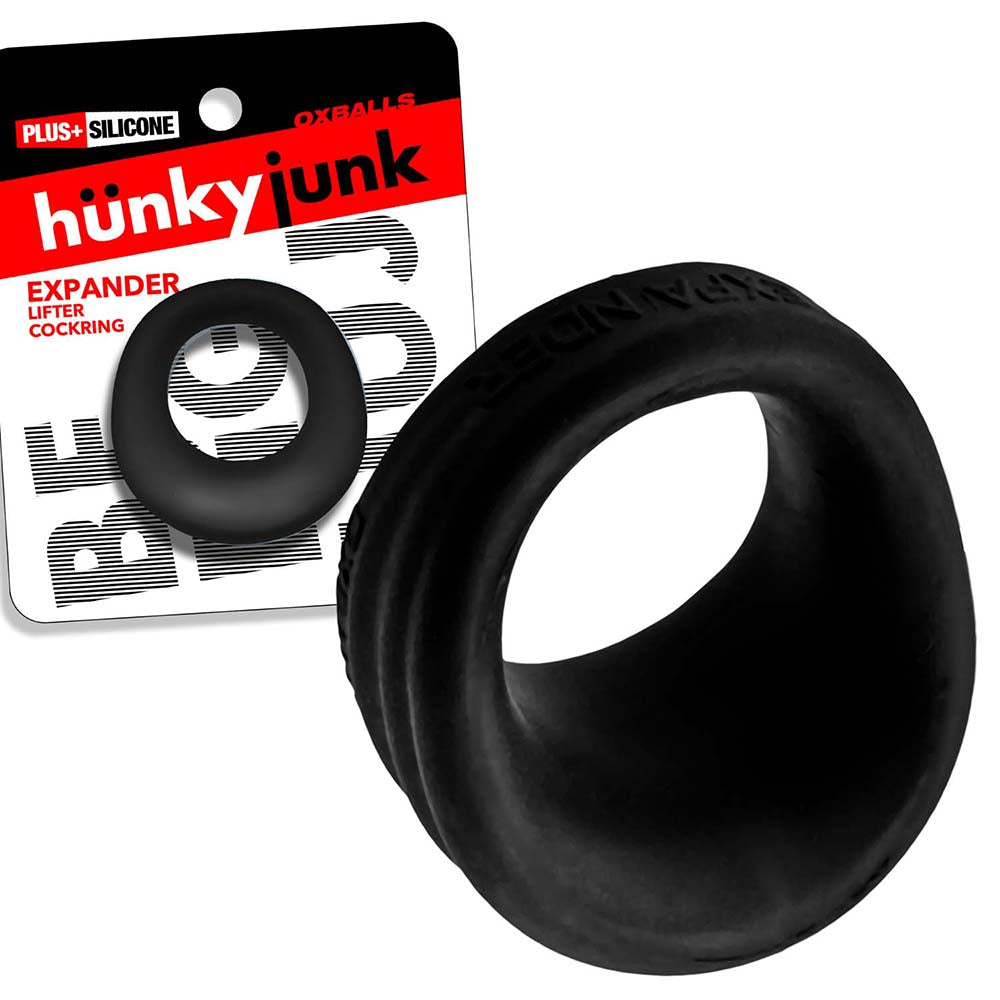 Hunky Junk Expander Slimmer Scoop Cockring - Black Fog