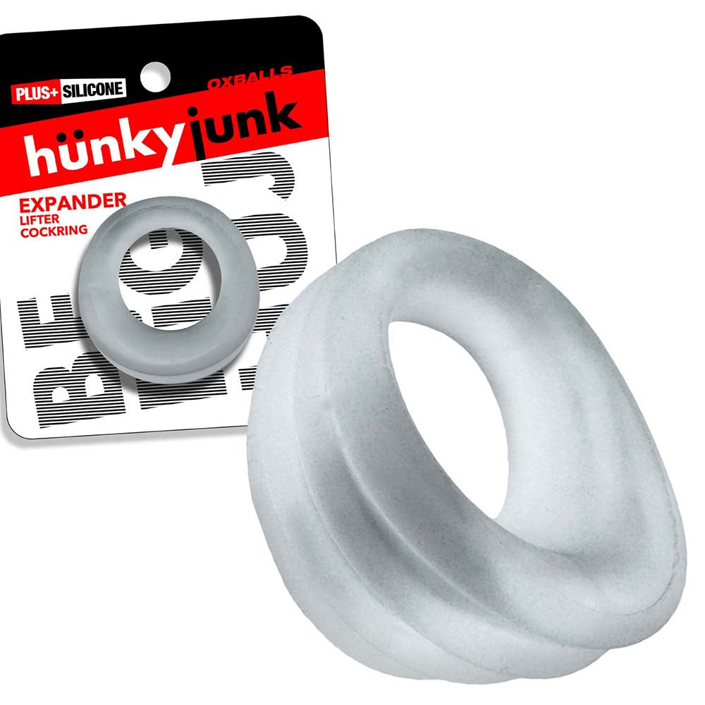 Hunky Junk Expander Slimmer Scoop Cockring - Clear Steam