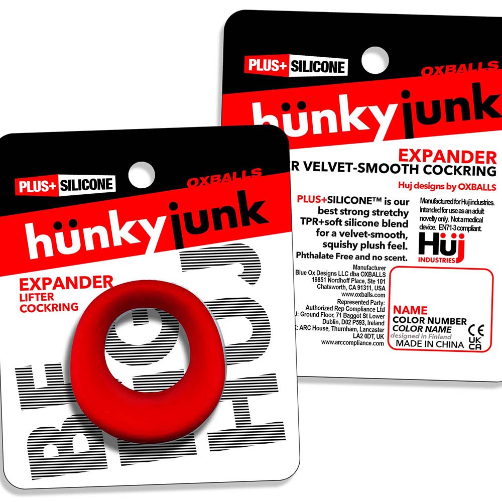 Hunky Junk Expander Slimmer Scoop Cockring - Red Velvet