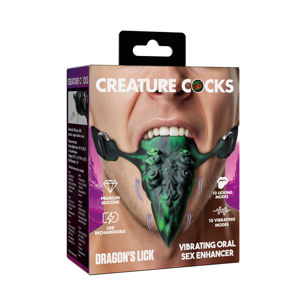 Creature Cocks Dragon's Lick Vibrating Tentacle Tongue - Green