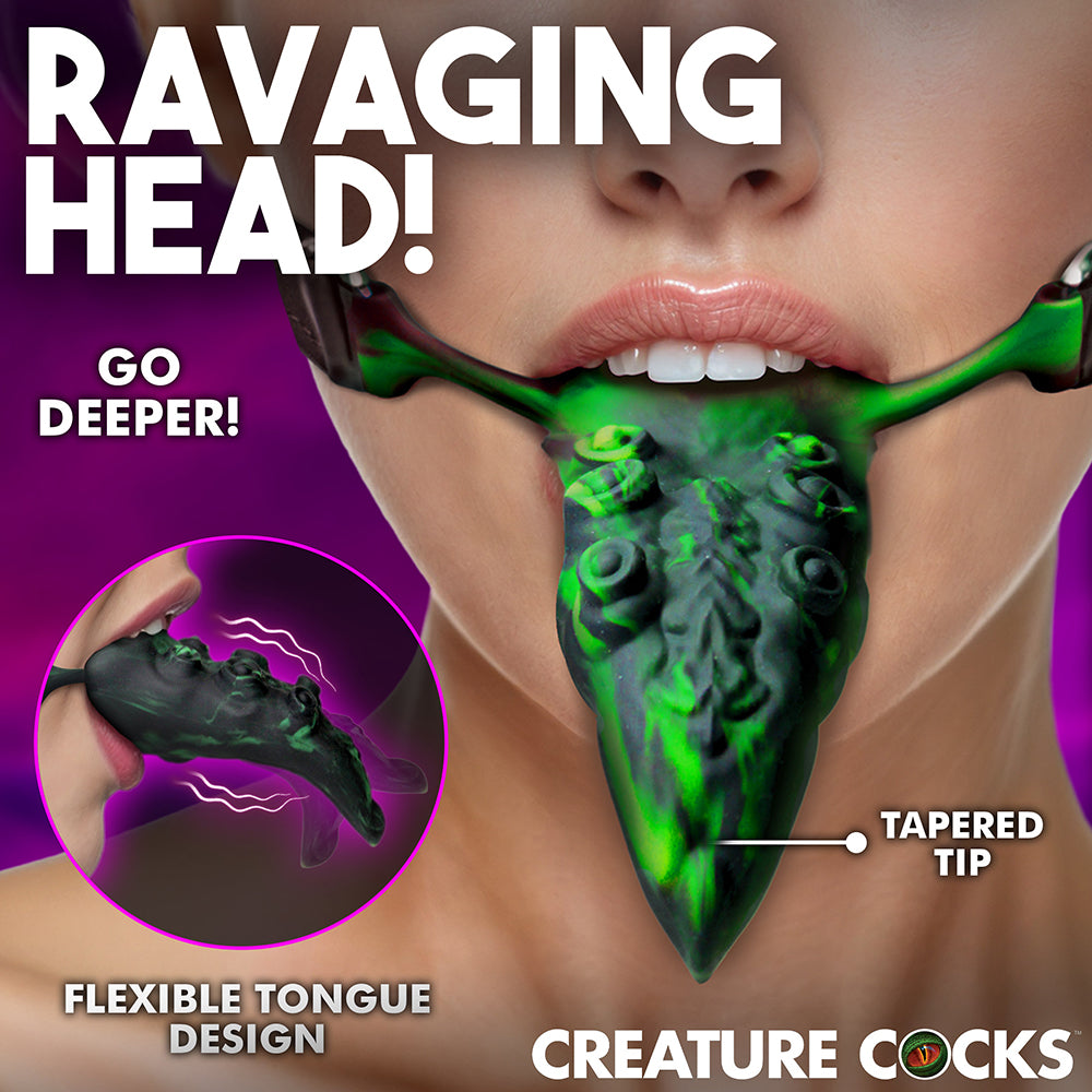 Creature Cocks Dragon's Lick Vibrating Tentacle Tongue - Green