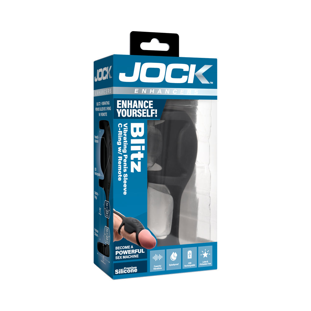 Curve Toys Jock Enhancers Blitz Vibrating Penis Sleeve C-Ring w/Remote