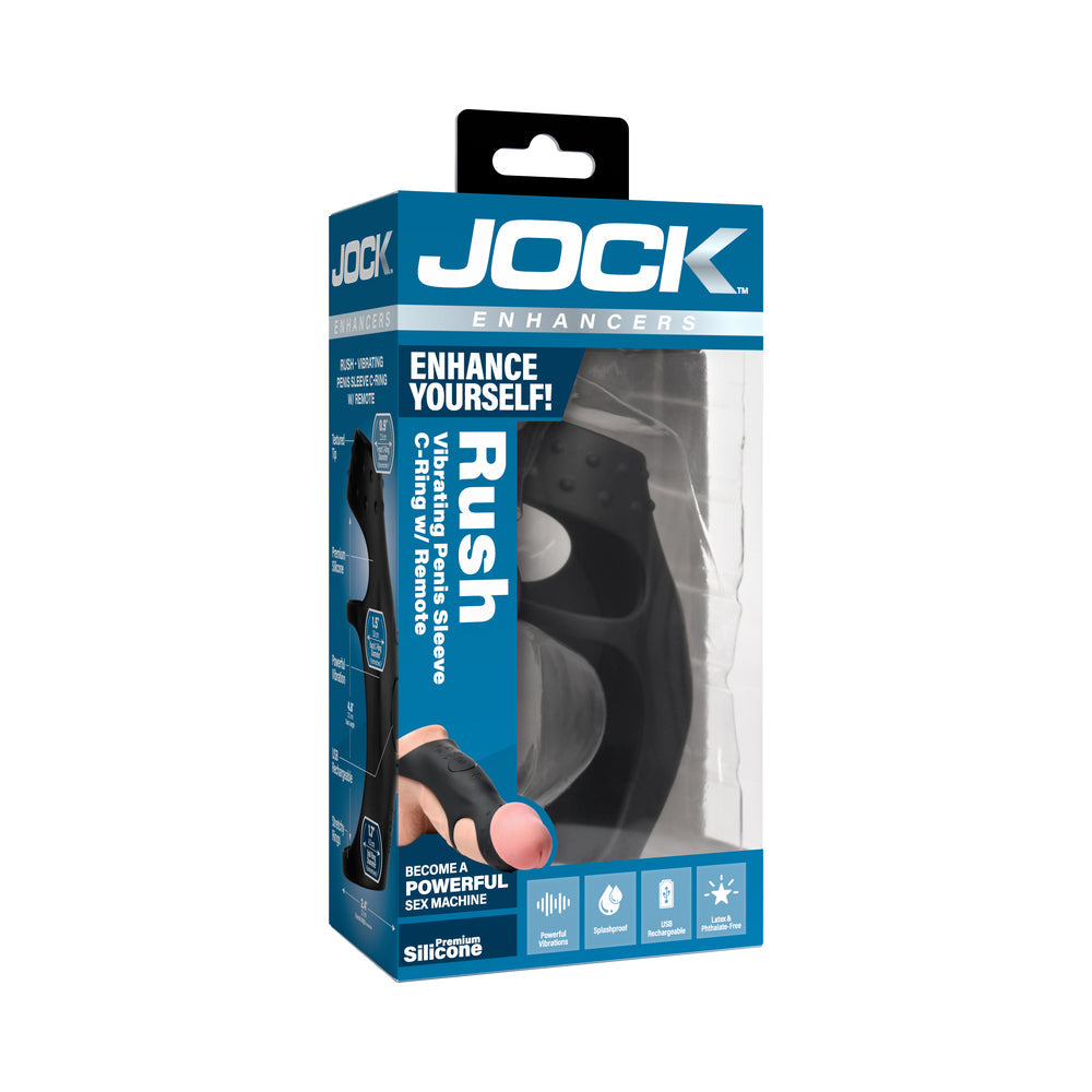Curve Toys Jock Enhancers Rush Vibrating Penis Sleeve C-Ring w/Remote